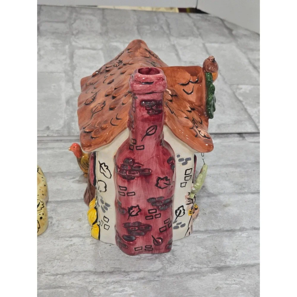 Russ‎ Berrie Thanksgiving Fall House Porcelain Votive Hand Painted  Autumn Theme